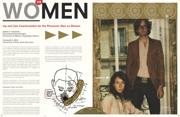 women vs men magazine spread